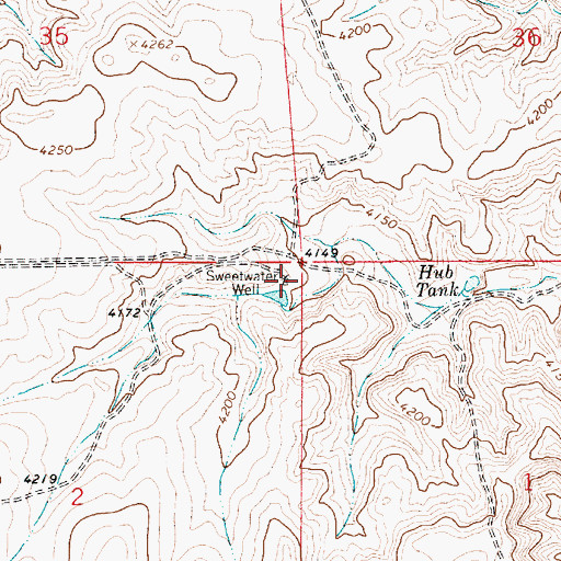 Topographic Map of Sweetwater Well, NM