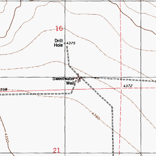 Topographic Map of Sweetwater Well, NM