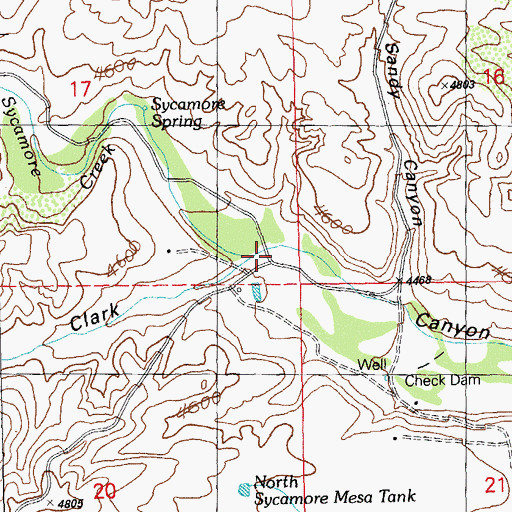Topographic Map of Sycamore Creek, NM