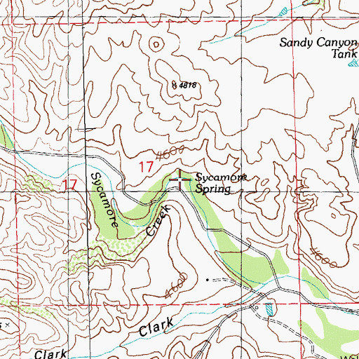 Topographic Map of Sycamore Spring, NM