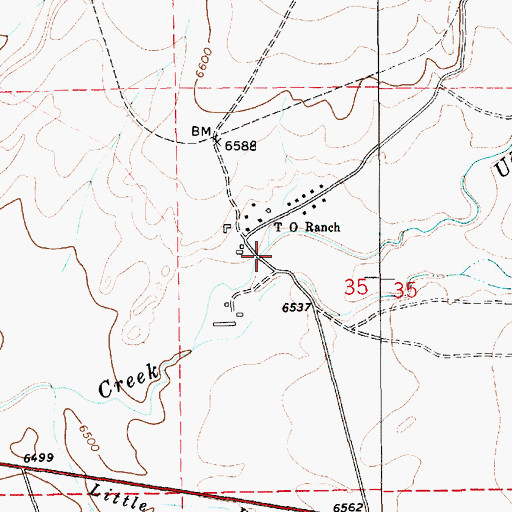 Topographic Map of T O Ranch, NM