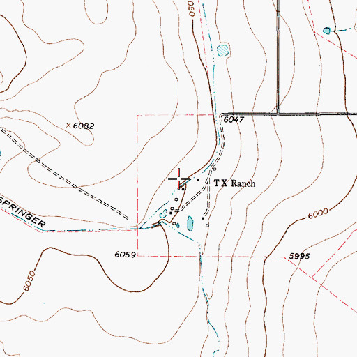 Topographic Map of T X Ranch, NM