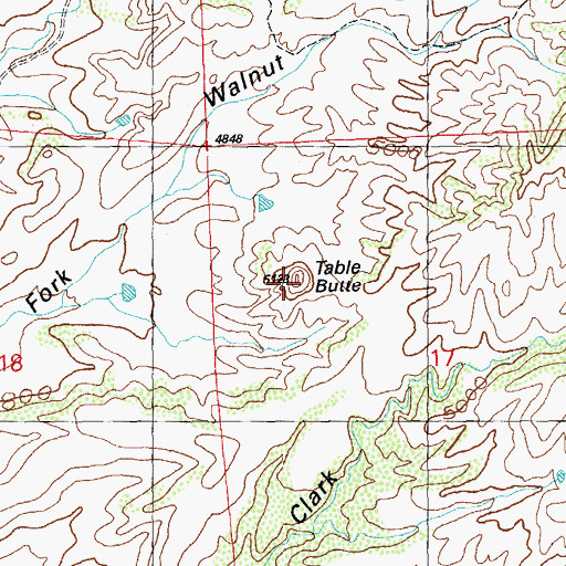 Topographic Map of Table Butte, NM