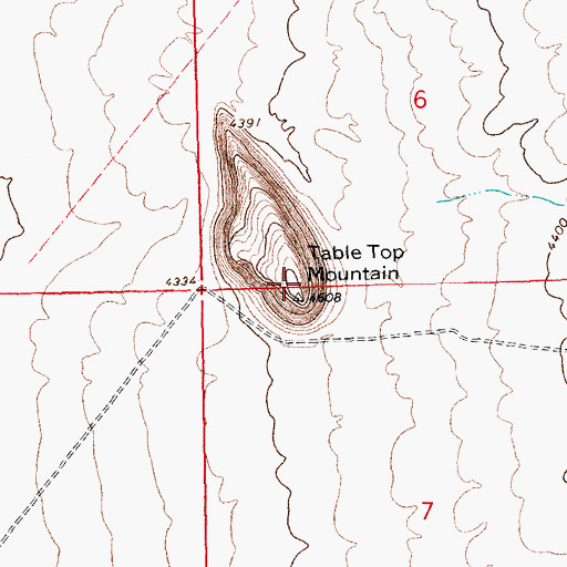 Topographic Map of Table Top Mountain, NM
