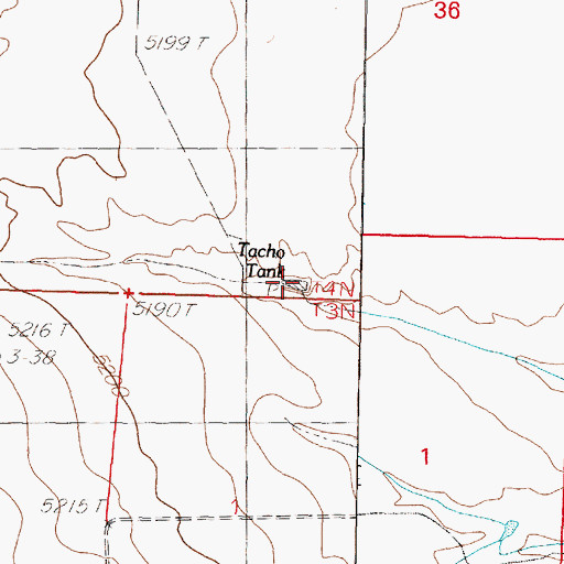 Topographic Map of Tacho Tank, NM