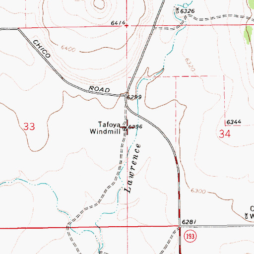 Topographic Map of Tafoya Windmill, NM