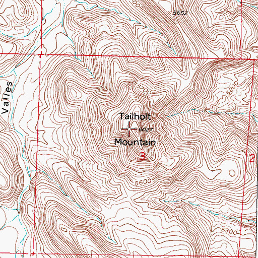 Topographic Map of Tailholt Mountain, NM