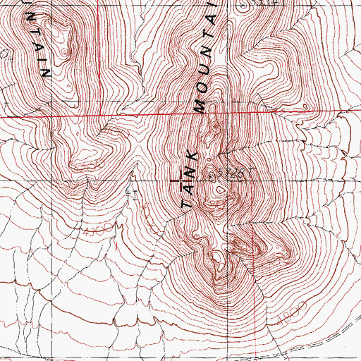 Topographic Map of Tank Mountain, NM