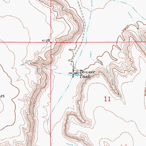 Topographic Map of Tanner Tank, NM