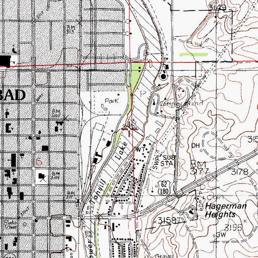 Topographic Map of Tansill Dam, NM