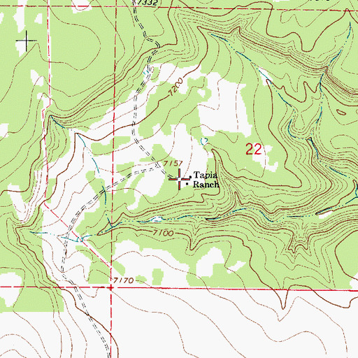 Topographic Map of Tapia Ranch, NM
