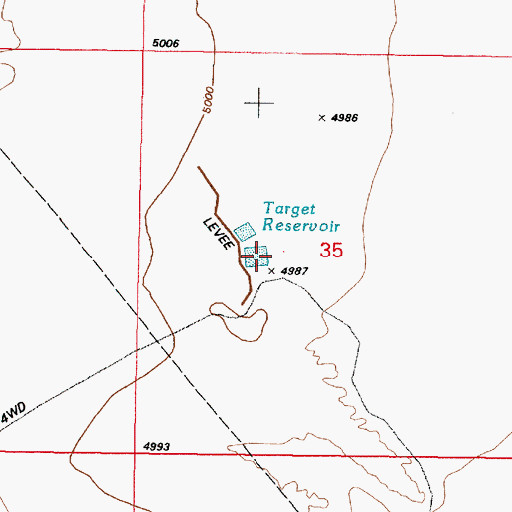 Topographic Map of Target Reservoir, NM