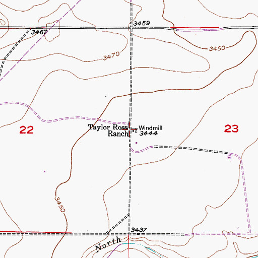 Topographic Map of Taylor Ross Ranch, NM