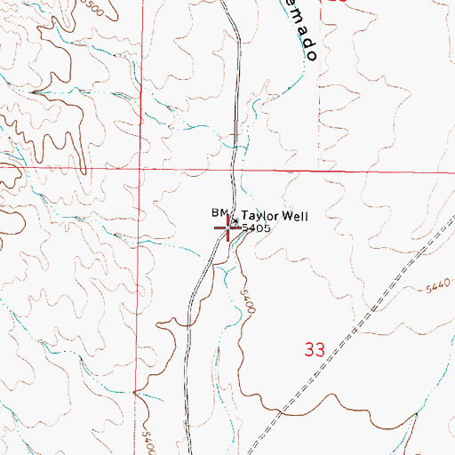 Topographic Map of Taylor Well, NM