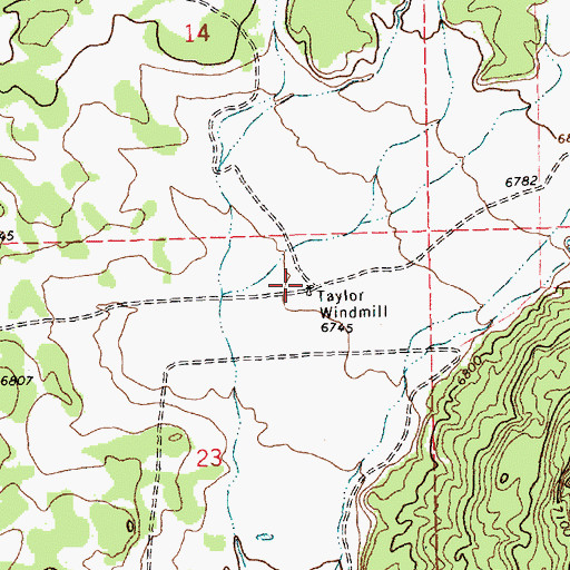 Topographic Map of Taylor Windmill, NM