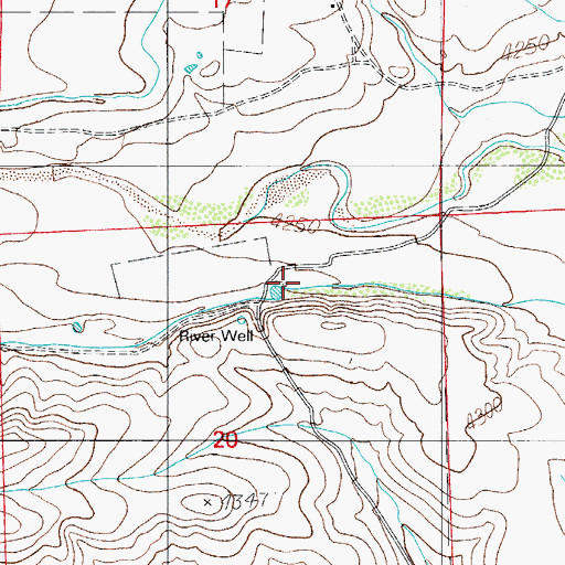 Topographic Map of Teel Ranch, NM