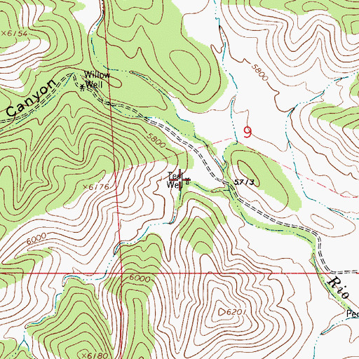 Topographic Map of Teel Well, NM