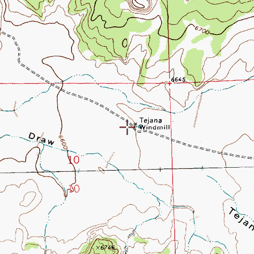 Topographic Map of Tejana Windmill, NM