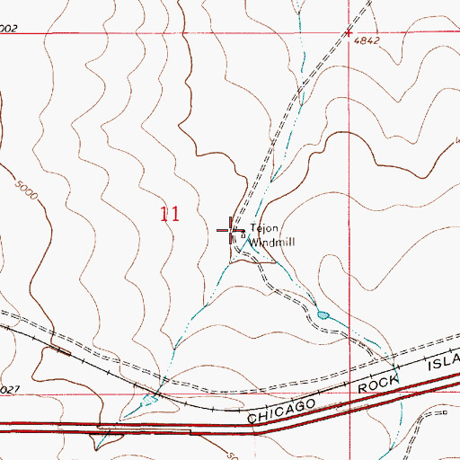Topographic Map of Tejon Windmill, NM