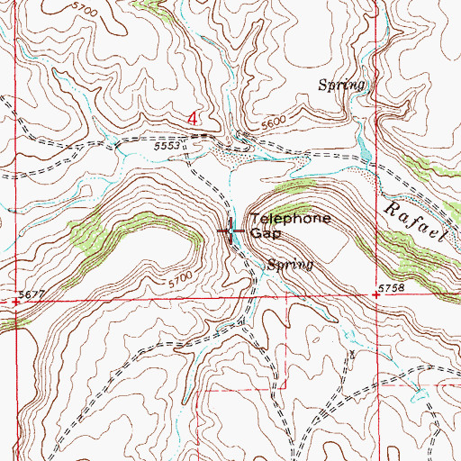 Topographic Map of Telephone Gap, NM