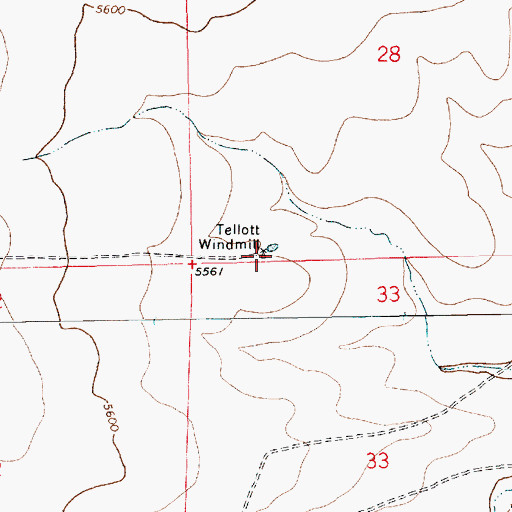 Topographic Map of Tellott Windmill, NM