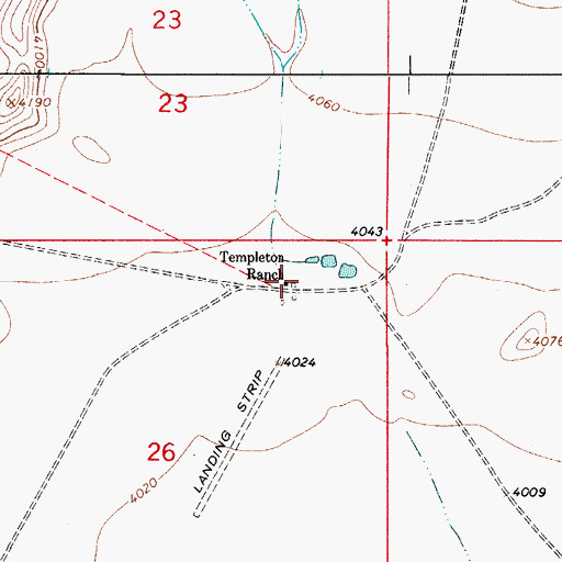 Topographic Map of Templeton Ranch, NM