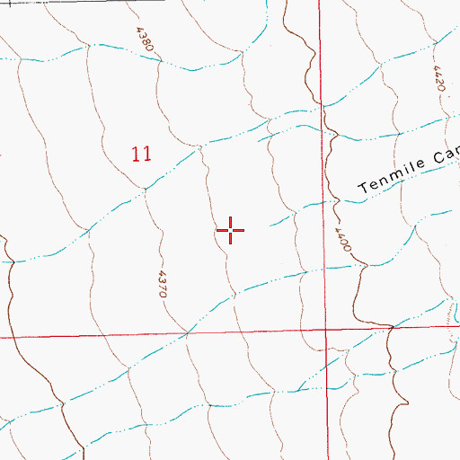 Topographic Map of Tenmile Canyon, NM