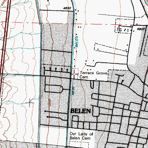 Topographic Map of Terrace Grove Cemetery, NM