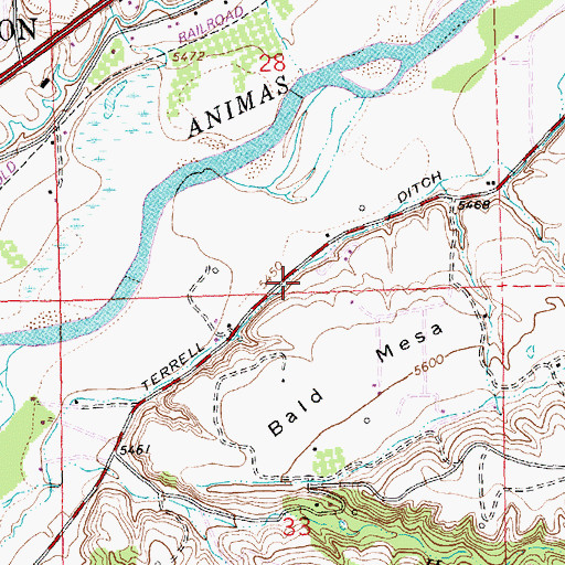Topographic Map of Terrell Ditch, NM