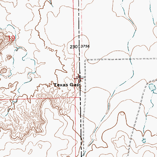Topographic Map of Texas Gap, NM