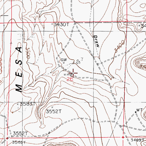 Topographic Map of Thayer Wells, NM