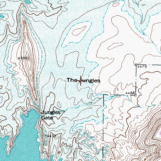 Topographic Map of The Jungles, NM