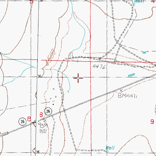 Topographic Map of Thirtysix Canyon, NM