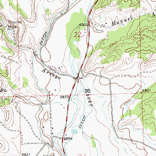 Topographic Map of Thomas Arroyo, NM