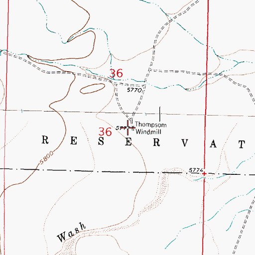 Topographic Map of Thompsom Windmill, NM