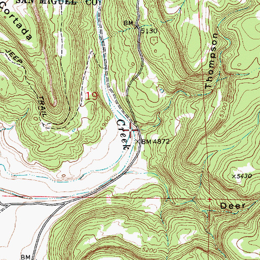 Topographic Map of Thompson Canyon, NM