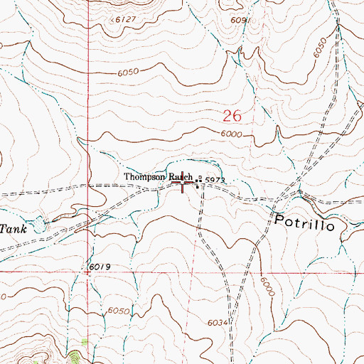 Topographic Map of Thompson Ranch, NM