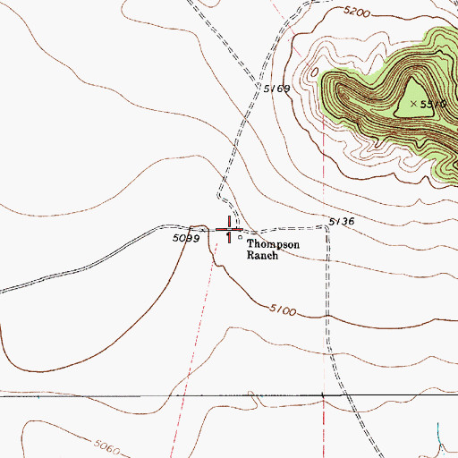 Topographic Map of Thompson Ranch, NM