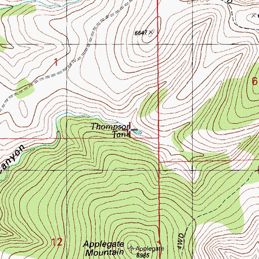 Topographic Map of Thompson Tank, NM