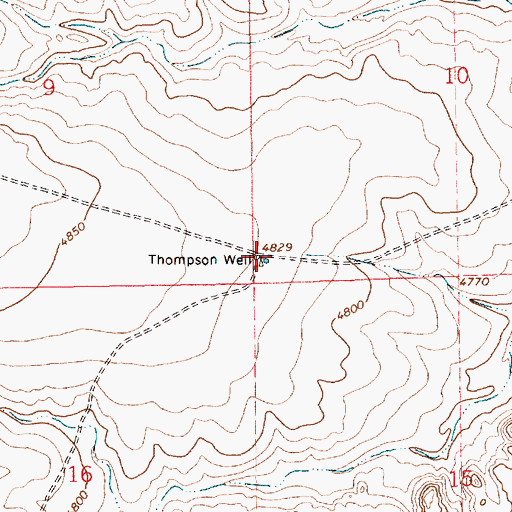 Topographic Map of Thompson Well, NM