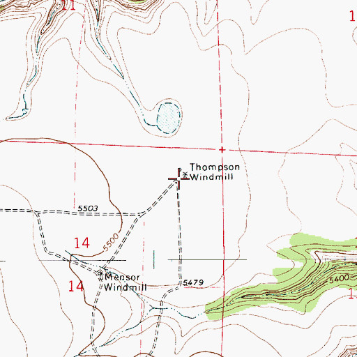 Topographic Map of Thompson Windmill, NM