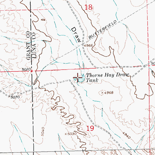 Topographic Map of Thorne Hay Draw Tank, NM