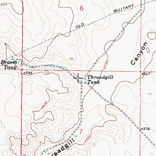 Topographic Map of Threadgill Tank, NM