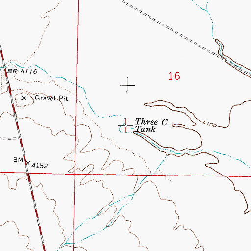 Topographic Map of Three C Tank, NM