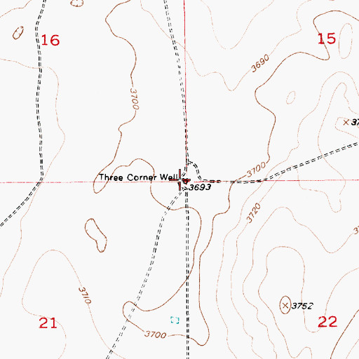 Topographic Map of Three Corner Well, NM