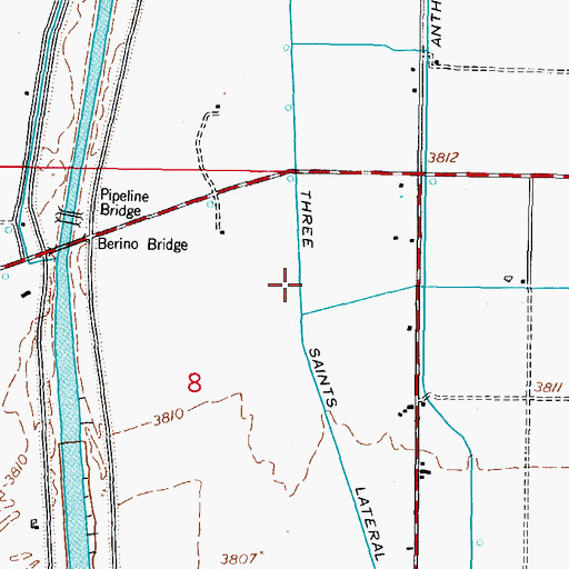 Topographic Map of Three Saints Lateral, NM