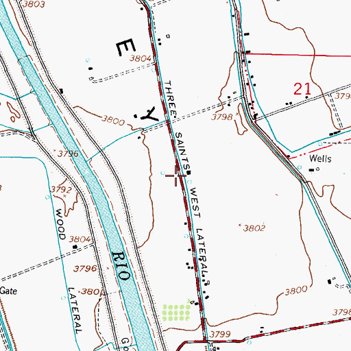 Topographic Map of Three Saints West Lateral, NM