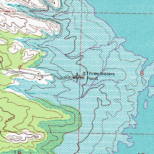Topographic Map of Three Sisters Point, NM