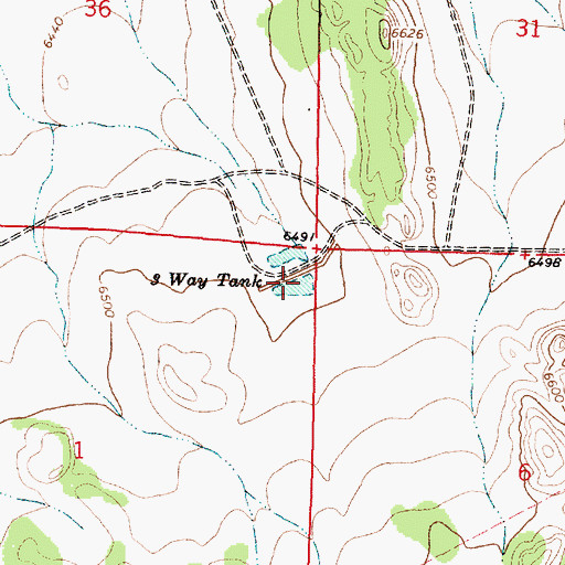 Topographic Map of Three Way Tank, NM