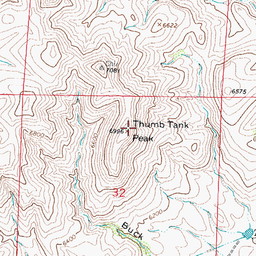 Topographic Map of Thumb Tank Peak, NM